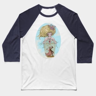 Lucy In The Sky And Two Lover Birds Baseball T-Shirt